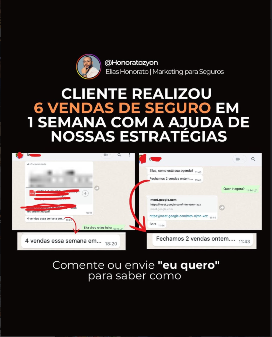 Depoimento de cliente fechando vendas